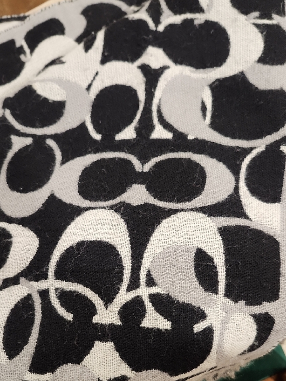 Coach Merino Wool Scarf in Black and Gray - Picture 5 of 5